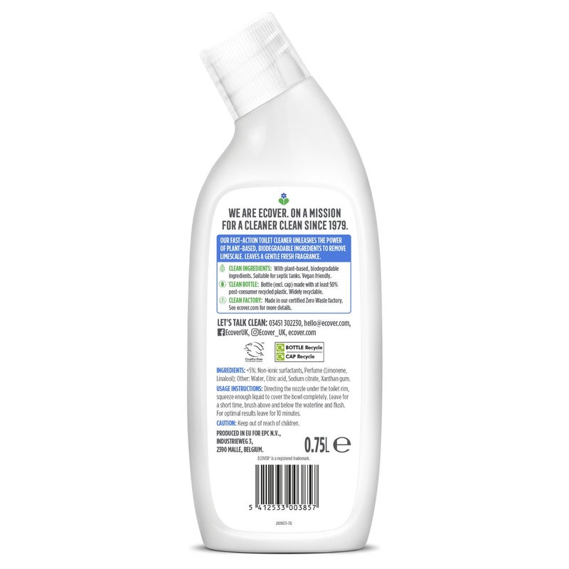 ecover Toilet Cleaner Limescale Remover Sea Breeze and Sage Scent - 750 ml - Image 2